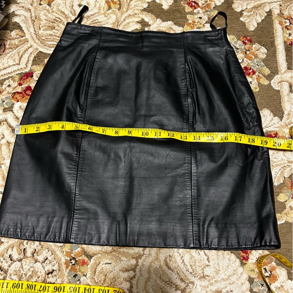 Vintage Byrnes & Baker Black Leather Skirt - Picture 10 of 13